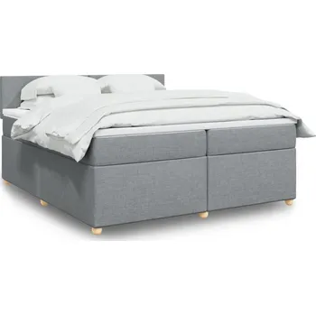 Postel vidaXL Box spring postel s matrací 200x200 cm textil [3286780] Barva: světle šedá