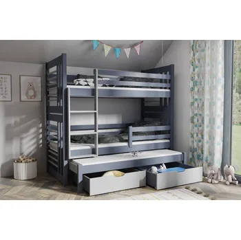 Postel Max-i Patrová postel s přistýlkou NIGHT CAMA CUATRO + ROŠTY a ZÁSUVKY v ceně Zvolte rozměr:: 80 x 180 cm, Zvolte barvu:: oranžová