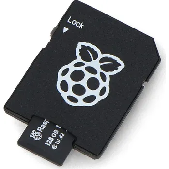 Paměťová karta Paměťová karta Raspberry microSD 128GB 100MB/s třída A2 s OS Raspberry Pi - včetně adaptéru a pouzdra