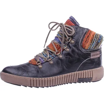 Dámská zimní obuv Dámské kotníkové boty Josef Seibel černo/barevné zimní kožené Velikost: 42