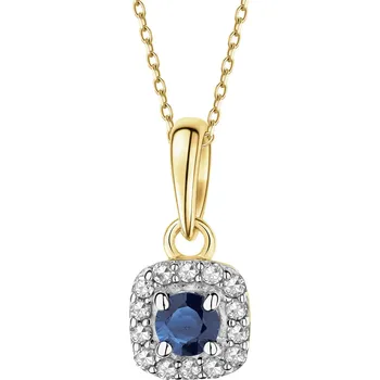 Přívěsek Zlatý přívěsek s diamanty a safírem - ryzost 585 - 203.233