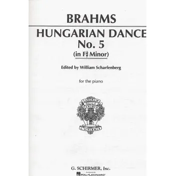 Johannes Brahms: Hungarian Dance No. 5 (noty na klavír)