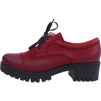 Dámské polobotky OBUV JANA ČR Boty JANA 614 červené dámské kožené polobotky Velikost: 41