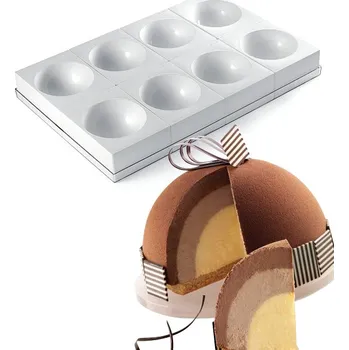 Forma na pečení Tác s 8mi formami (polokoule) 8x654ml