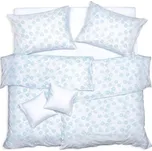 SCANquilt povlečení KREP daisy bílomodrá 140 x 200/70 x 90 cm 183868777