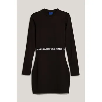 Dámské šaty ŠATY KARL LAGERFELD JEANS KLJ FITTED LSLV TEE DRESS BLACK