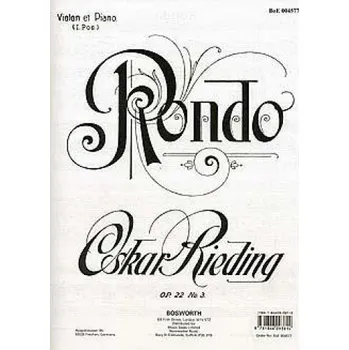 Oskar Rieding: Rondo For Violin And Piano Op.22 No.3 (noty na housle, klavír)
