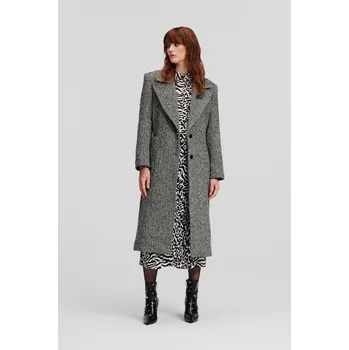 Dámský kabát Karl Lagerfeld Herringbone Coat 979028 Černý 42