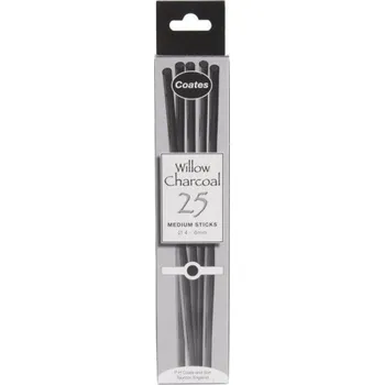 Kresba Coates Sada 25ks přírodní uhel, Coates, průměr 4-6mm