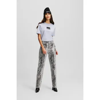 Dámské kalhoty KALHOTY KARL LAGERFELD JEANS KLJ FAUX LEATHER PANT BLACK SNAKE