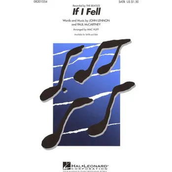 Beatles: If I Fell (noty na sborový zpěv, SATB) - SADA 5 ks
