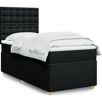 Postel vidaXL Box spring postel s matrací 80x200 cm textil [3293422] Barva: Černá