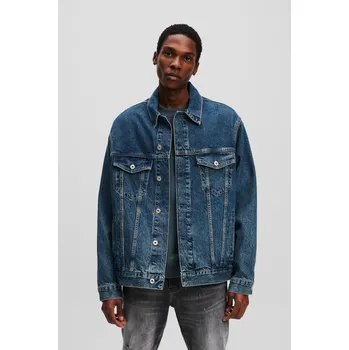 Pánská casual bunda BUNDA KARL LAGERFELD JEANS KLJ RELAXED LOGO DENIM JACKET VISUAL WASHED BLUE