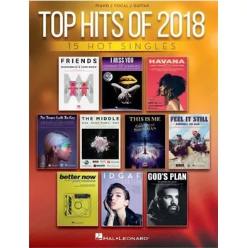 Top Hits Of 2018 (noty na klavír, zpěv, akordy na kytaru)