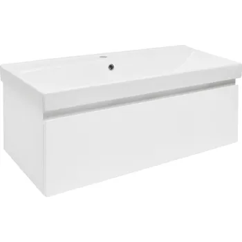 Koupelnový nábytek SAT Koupelnová skříňka s umyvadlem SAT B-WAY 99x30x45 cm bílá lesk BWAY100WU1 BWAY100WU1