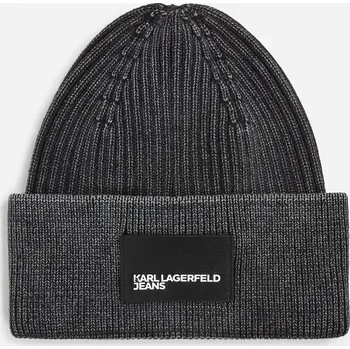Klobouk ČEPICE KARL LAGERFELD JEANS KLJ WASHED BEANIE WASHED BLACK