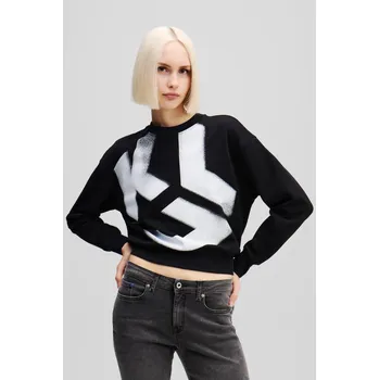 Dámská mikina MIKINA KARL LAGERFELD JEANS KLJ REG BLEACH LOGO SWEAT BLACK