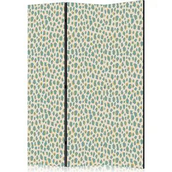 Paraván Paraván - vzor žirafy - zvířecí vzor v tyrkysových skvrnách na světlém pozadí Velikost: 135x172 cm, Provedení: Jednostranný
