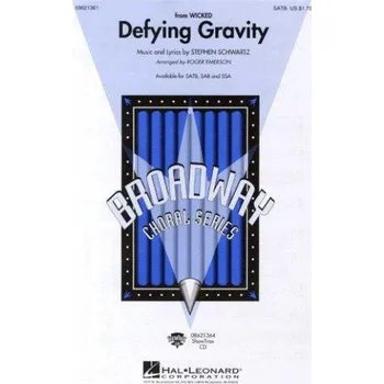 Stephen Schwartz: Defying Gravity (Wicked) (noty na sborový zpěv SATB, klavír) - SADA 5 ks