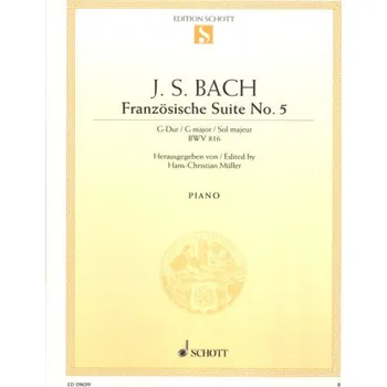 Johann Sebastian Bach: Französische Suite No. 5 G-Dur BWV 816 (noty na klavír)