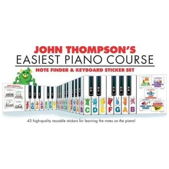 John Thompson's Easiest Piano Course Notefinder (nálepky na klavírní klávesy & vyhledávač not)