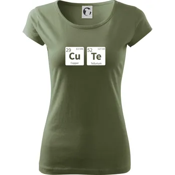 Dámské tričko Cute - tabulka - Dámské triko Pure - XS ( Khaki )