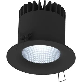 Illuxtron Vestavné kruhové svítidlo Linea DS-F 150 LV-HE Barva: Černá, Teplota chromatičnosti / Stmívání: 3000 Kelvinů / Nestmívatelné, Úhel vyzařování: 45° 18N503BLEK02