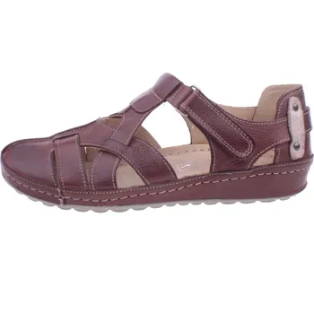 Dámské sandále OBUV JANA ČR Dámské kožené sandály JANA 541 hnědé Velikost: 36