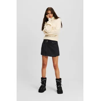 Dámská sukně SUKNĚ KARL LAGERFELD JEANS KLJ EYELET DENIM SKIRT WASHED BLACK