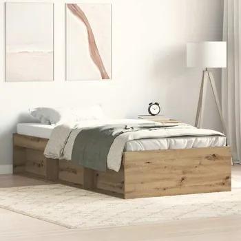 Postel vidaXL Rám postele bez matrace 90x200cm Technické dřevo [3203828] Barva: dub artisan
