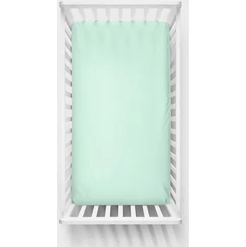 Prostěradlo Lullalove Bavlněné prostěradlo 120x60 cm Máta