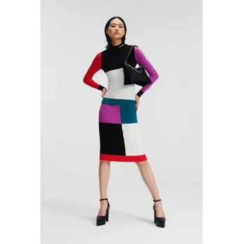 Dámský svetr SVETR KARL LAGERFELD COLOUR BLOCK TURTLE NECK MULTI