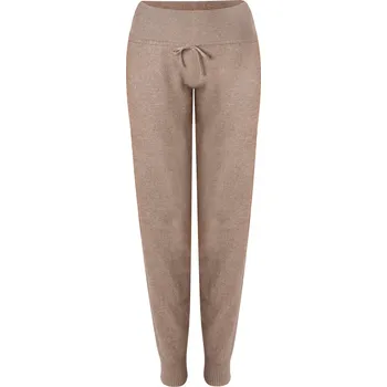 Kašmírové teplákové kalhoty SLIM organické hnědé L / Hnědá