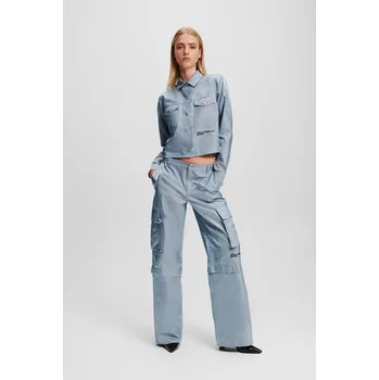 Dámské kalhoty KALHOTY KARL LAGERFELD JEANS KLJ IRIDESCENT CARGO PANT IRIDESCENT EVENTIDE