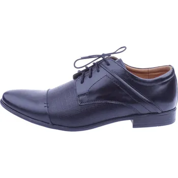 Pánské polobotky OBUV JANA ČR Pánské kožené polobotky 710 černé Velikost: 43