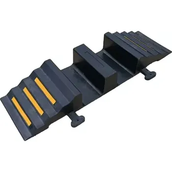 kabelová chránička Černo-žlutý gumový kabelový most - délka 101,5 cm, šířka 29 cm, výška 13,5 cm