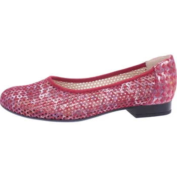 Dámské baleríny OBUV JANA ČR Boty JANA 3256 3D červené kožené baleríny Velikost: 41