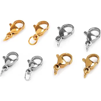 Karabinka se spojovacím kroužkem z nerezové oceli 7x10; 7x12 mm Varianta: 1 (7x10 mm) platina, Balení: 2 ks