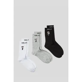 Dámské ponožky PONOŽKY 3-PACK KARL LAGERFELD K/IKONIK 2.0 SOCKS 3 PACK BLACK/WHITE/GREY