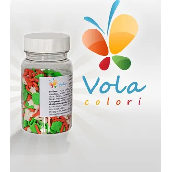 Jedlá dekorace na dort Cukrový mix Vánoce červeno-zeleno-bílý 40 g/dóza