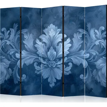 Paraván Paraván - Ornament v modrých a studených barvách. Tmavě modrá dekorace Velikost: 225x172 cm, Provedení: Jednostranný