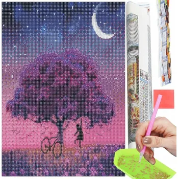 Diamantové malování Diamantové malování 40x30 cm SPRINGOS ART Noční strom