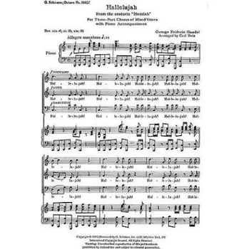 G.F. Handel: Hallelujah Chorus (Messiah) (noty na sborový zpěv SAB, klavír) - SADA 5 ks