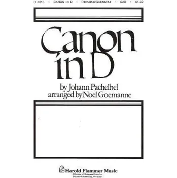 Johann Pachelbel: Canon In D (noty na sborový zpěv SAB, klavír) - SADA 5 ks