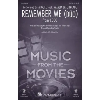 Remember Me from Coco (noty pro sborový zpěv, SATB) - SADA 5 ks