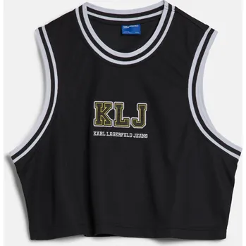 Dámské tričko TOP KARL LAGERFELD JEANS KLJ RELAXED BASEBALL TANK BLACK