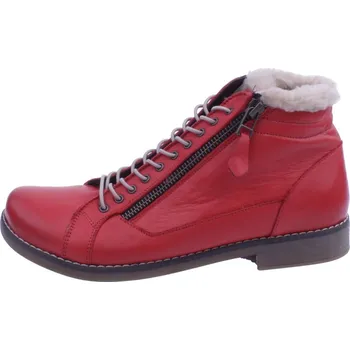 Dámská zimní obuv Boty MaGo 0509 červené dámské kožené kotníkové Velikost: 41