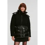 BUNDA KARL LAGERFELD SHEARLING MIX DOWN JACKET BLACK