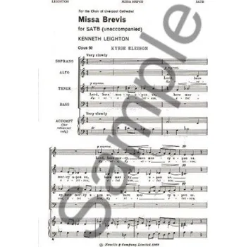 Kenneth Leighton: Missa Brevis (noty na sborový zpěv SATB)