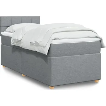 Postel vidaXL Box spring postel s matrací 90x190 cm textil [3288841] Barva: světle šedá